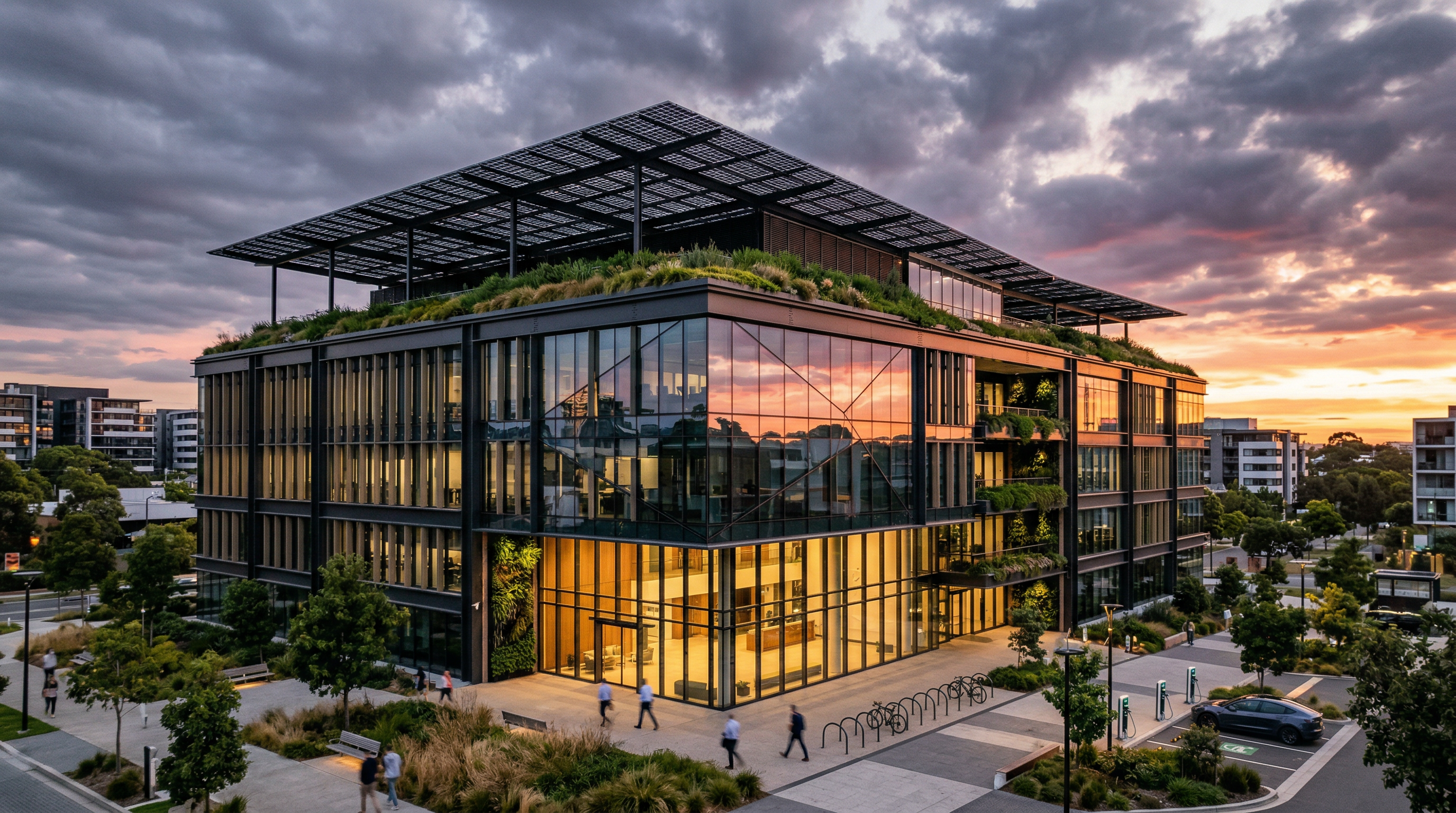 Modern sustainable commercial building